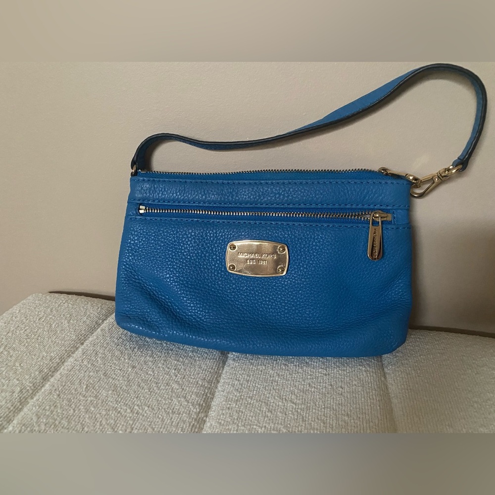 Michael Kors Blue Wristlet/ clutch